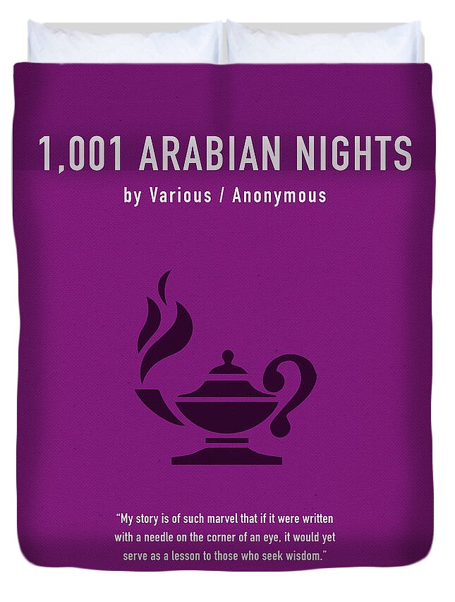 1001 Duvet Cover featuring the mixed media 1001 Arabian Nights Greatest Books Series 030 by Design Turnpike