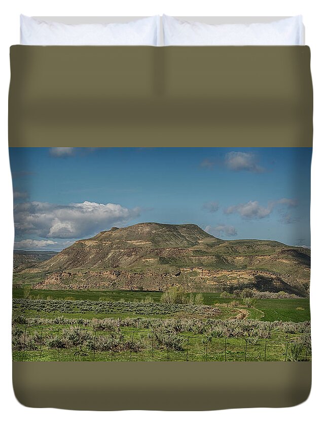 Oregon Duvet Cover featuring the photograph 10884 Approaching Owyhee by Pamela Williams