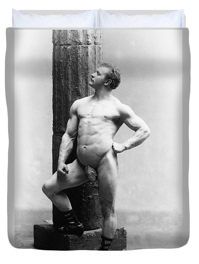 Erotica Duvet Cover featuring the photograph Eugen Sandow, Father Of Modern #11 by Science Source