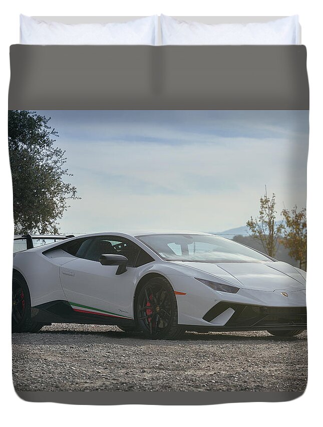 Lamborghini Duvet Cover featuring the photograph #Lamborghini #Huracan #Performante #Print #11 by ItzKirb Photography