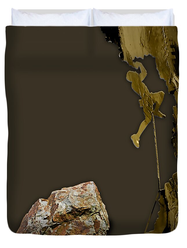 Rock Climber Duvet Cover featuring the mixed media Rock Climber Collection #11 by Marvin Blaine