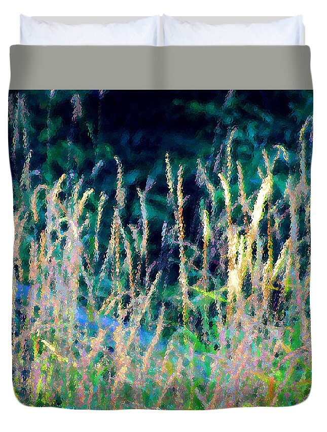 Grass Duvet Cover featuring the photograph 111 by Timothy Bulone