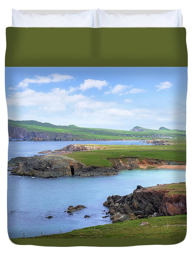 Three Sisters Duvet Cover featuring the photograph Dingle Peninsula - Ireland #12 by Joana Kruse