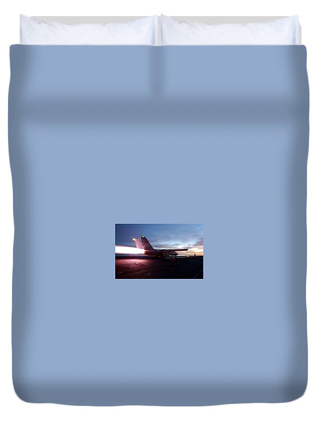 Jet Fighter Duvet Cover featuring the photograph Jet Fighter #12 by Mariel Mcmeeking