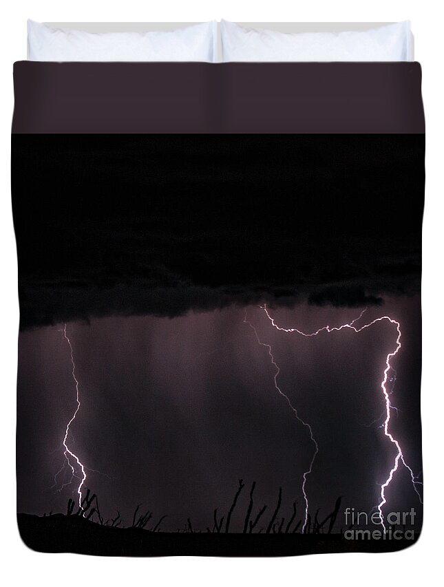 Lightning Duvet Cover featuring the photograph Lightning #13 by Mark Jackson