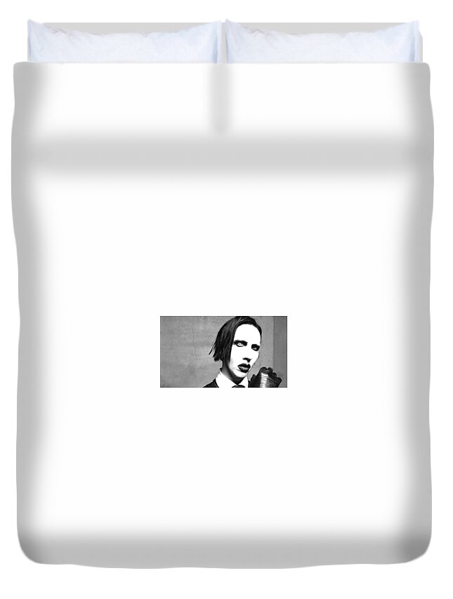 Marilyn Manson Duvet Cover featuring the photograph Marilyn Manson #12 by Jackie Russo