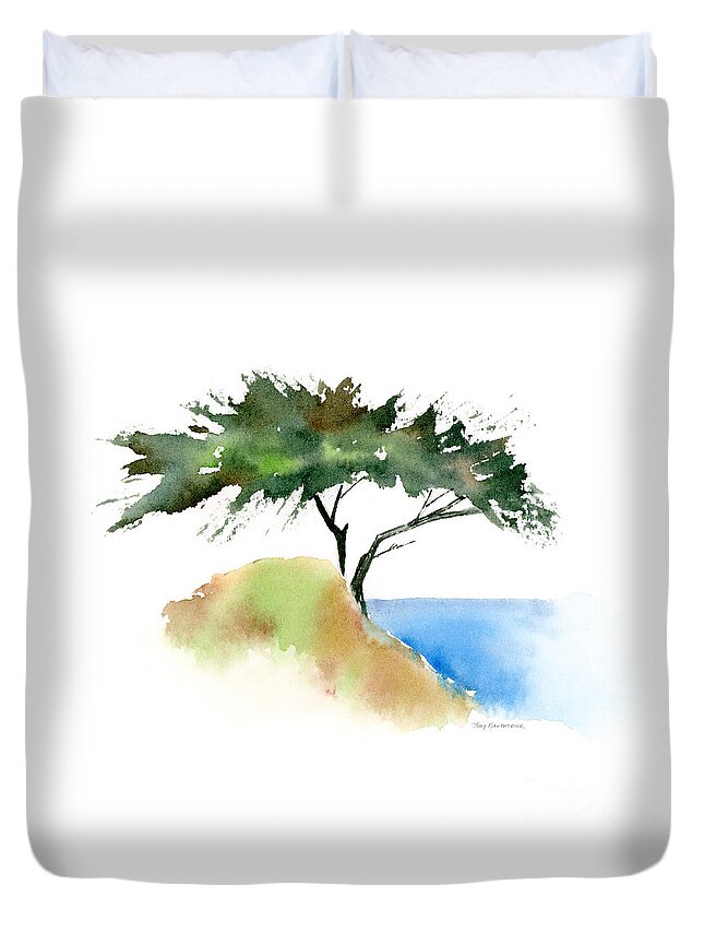 Watercolor Tree Duvet Cover featuring the painting #12 Tree by Amy Kirkpatrick