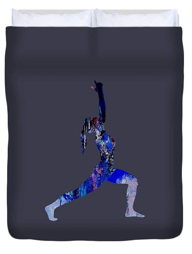 Yoga Duvet Cover featuring the mixed media Yoga Collection #13 by Marvin Blaine