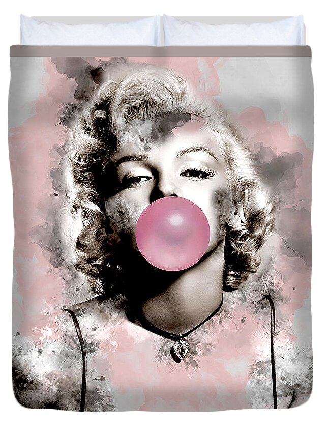 Marilyn Monroe Duvet Cover featuring the mixed media Marilyn Monroe #14 by Marvin Blaine