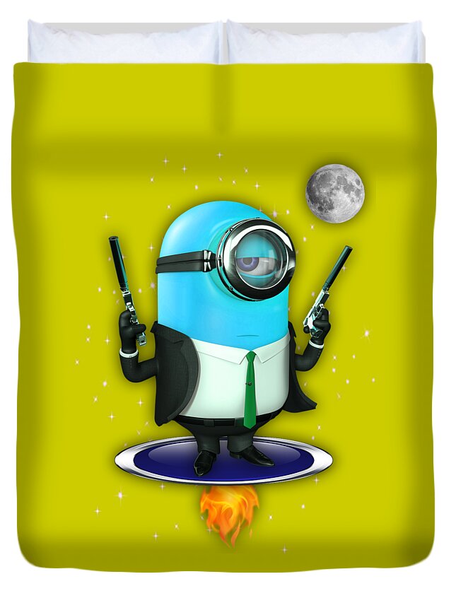 Minion Duvet Cover featuring the mixed media Minions Collection #14 by Marvin Blaine