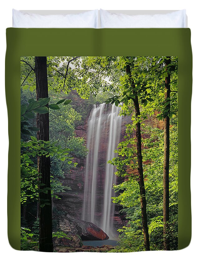  Duvet Cover featuring the photograph 148115-Toccoa Falls, GA by Ed Cooper Photography