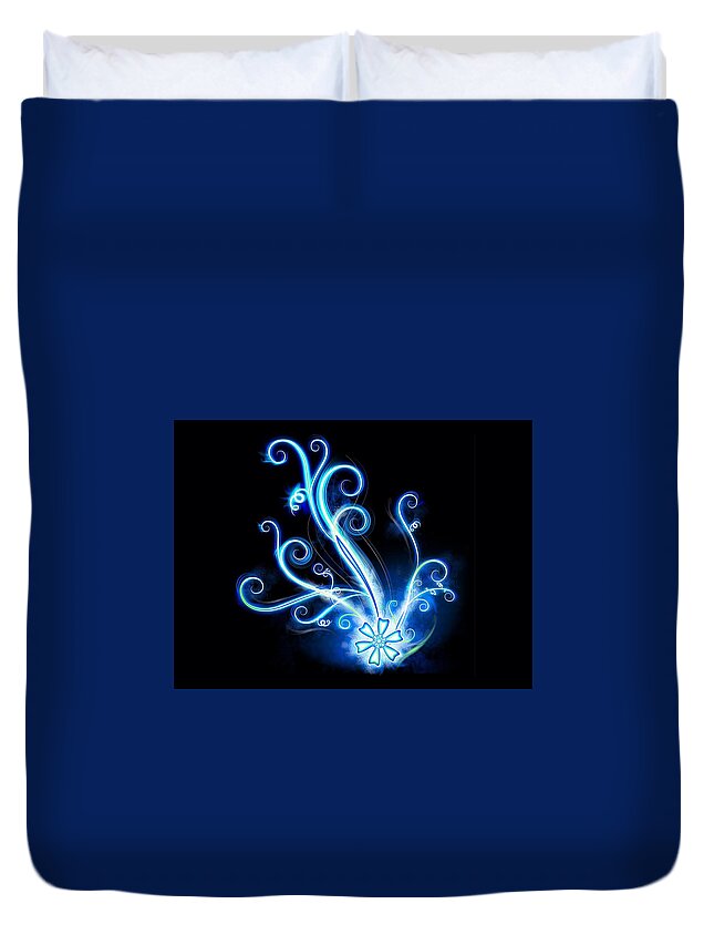 Blue Duvet Cover featuring the digital art Blue #15 by Super Lovely