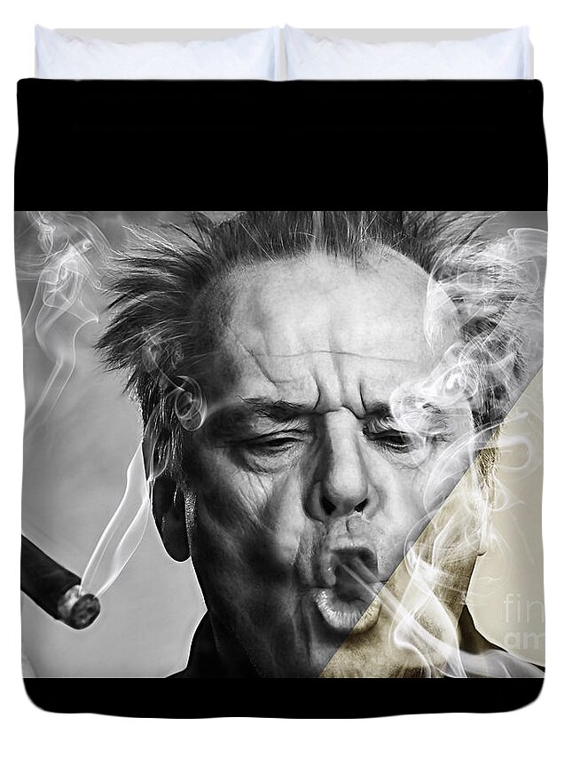 Jack Nicholson Duvet Cover featuring the mixed media Jack Nicholson Collection #15 by Marvin Blaine