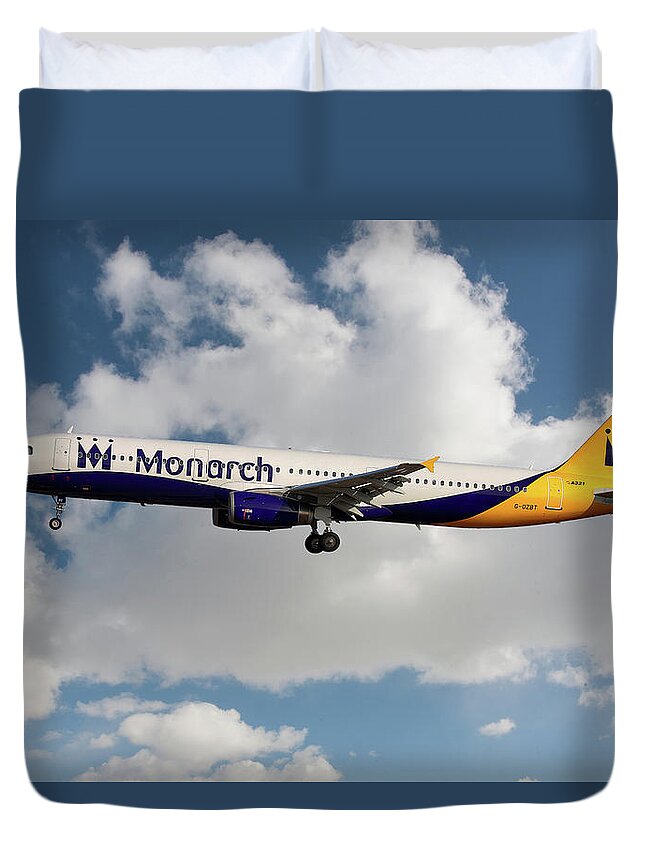 Monarch Duvet Cover featuring the photograph Monarch Airbus A321-231 by Smart Aviation