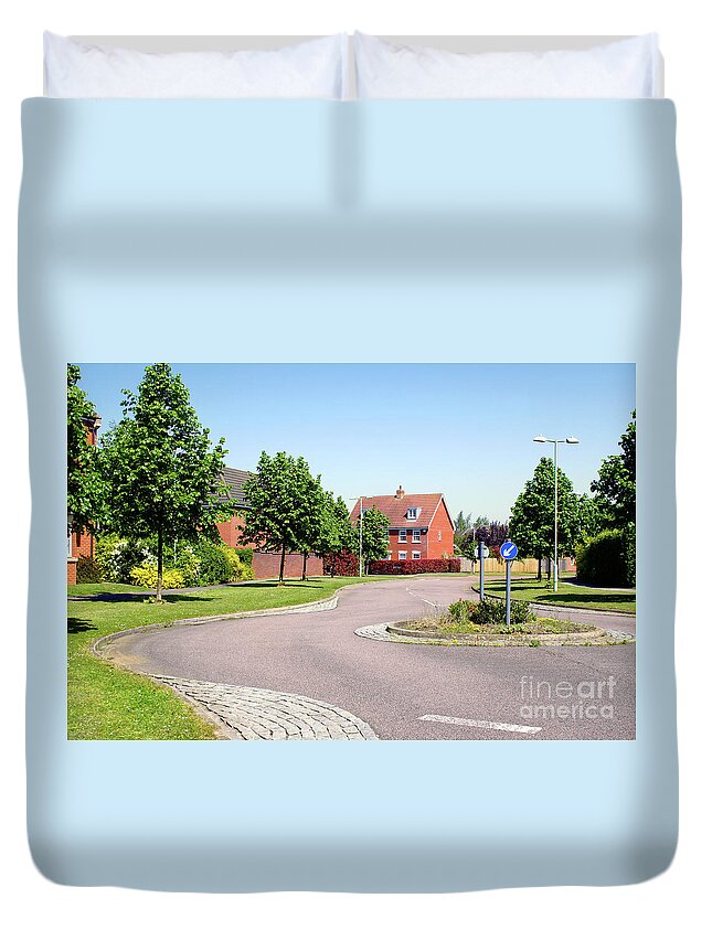 Address Duvet Cover featuring the photograph Moreton Hall properties #15 by Tom Gowanlock