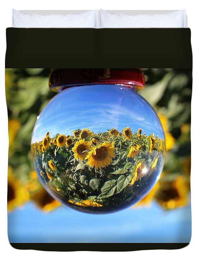 Sunflower Duvet Cover featuring the photograph Sunflower #15 by Donn Ingemie