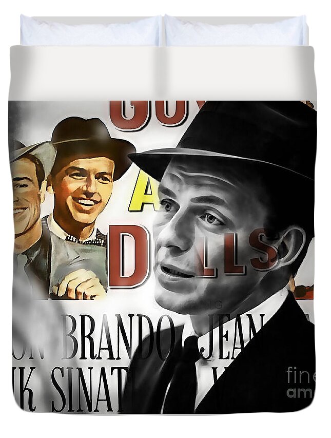 Frank Sinatra Art Duvet Cover featuring the mixed media Frank Sinatra Collection #16 by Marvin Blaine
