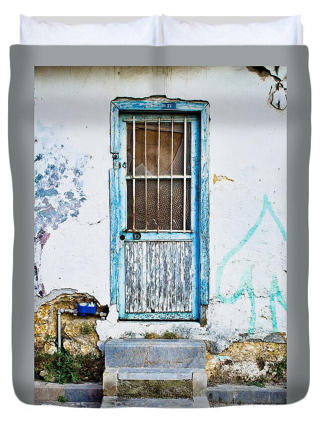 Antique Duvet Cover featuring the photograph Old door #16 by Tom Gowanlock