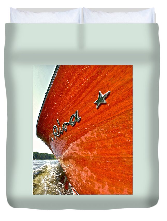 Riva Duvet Cover featuring the photograph Riva Wake #24 by Steven Lapkin
