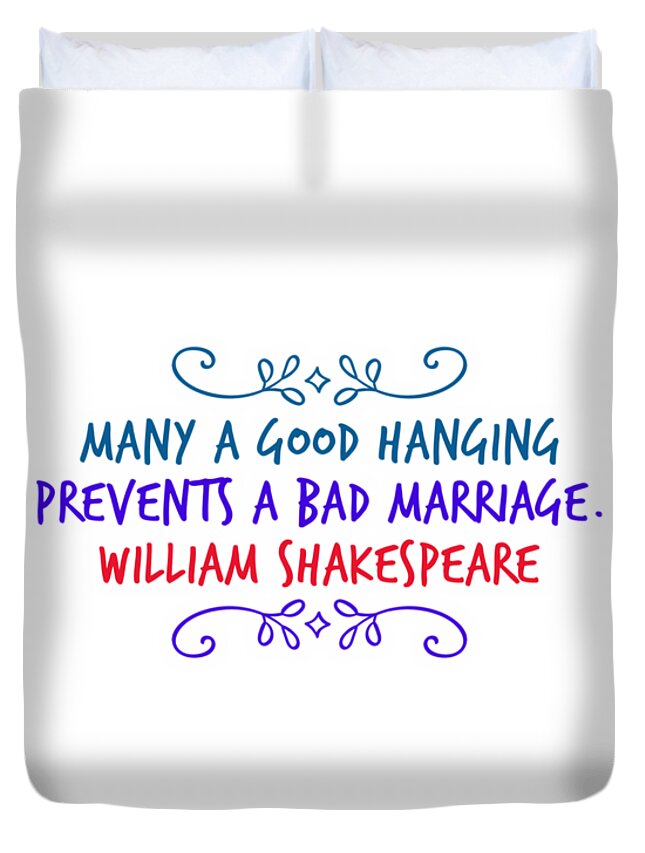 William Duvet Cover featuring the digital art William Shakespeare, Insults and Profanities #17 by Esoterica Art Agency