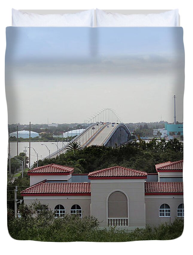 17th Street Bridge Duvet Cover featuring the photograph 17th Street Bridge, Vero Beach, FL by Megan Dirsa-DuBois