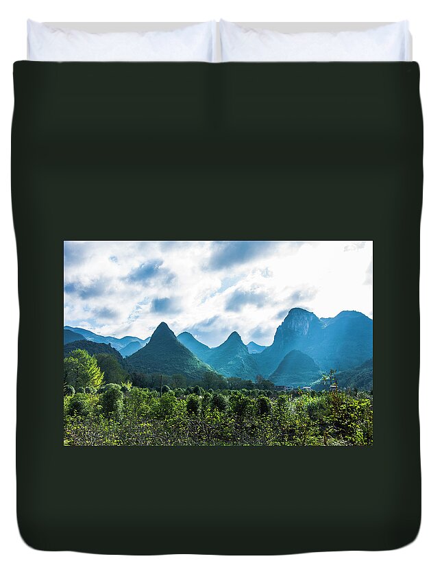 Countryside Duvet Cover featuring the photograph Countryside scenery in autumn #18 by Carl Ning