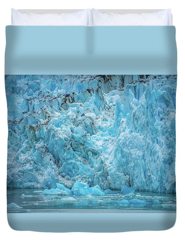 Arm Duvet Cover featuring the photograph Sawyer Glacier at Tracy Arm Fjord in alaska panhandle #18 by Alex Grichenko