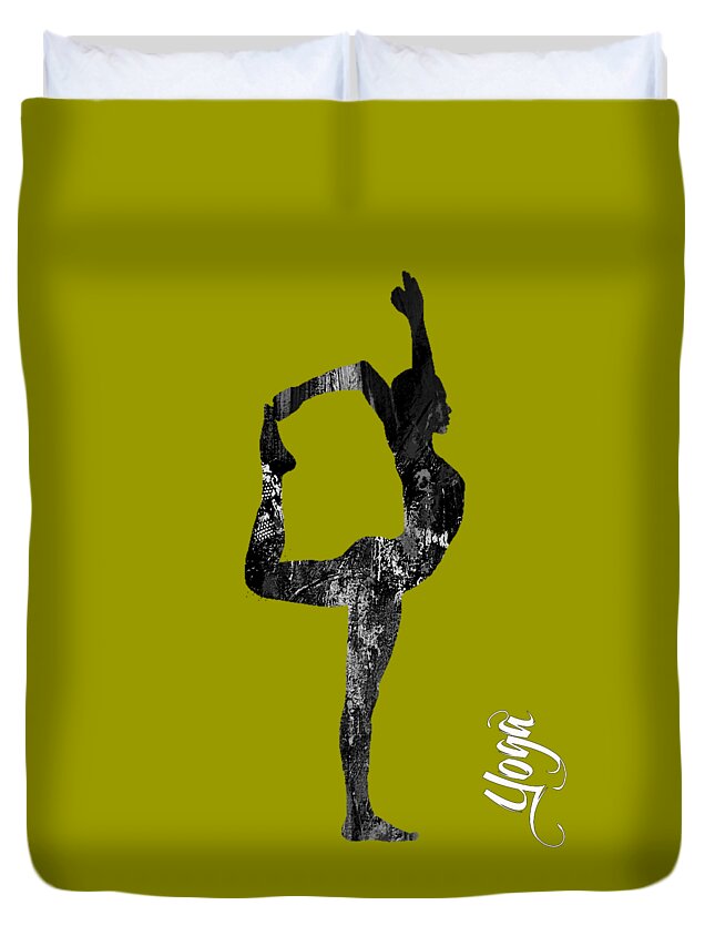 Yoga Duvet Cover featuring the mixed media Yoga Collection #18 by Marvin Blaine
