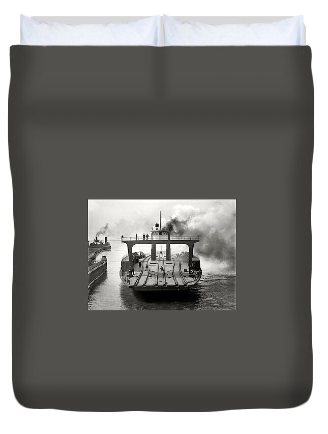 Boat Duvet Cover featuring the digital art Boat #19 by Super Lovely