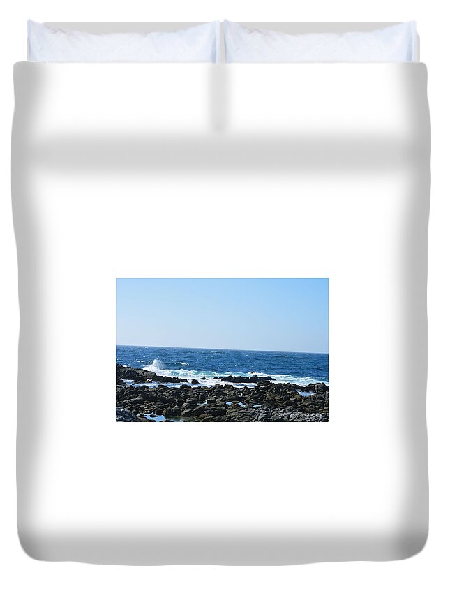 Landscape Duvet Cover featuring the photograph On The Rocks #19 by Marian Jenkins