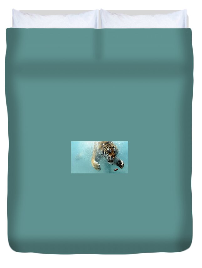 Tiger Duvet Cover featuring the photograph Tiger #19 by Jackie Russo