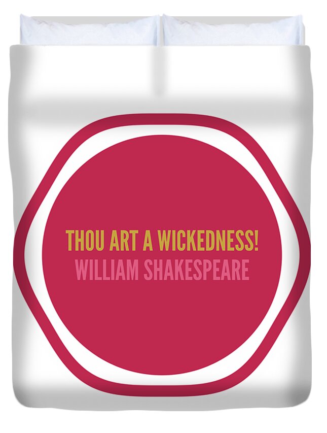 William Duvet Cover featuring the digital art William Shakespeare, Insults and Profanities #19 by Esoterica Art Agency
