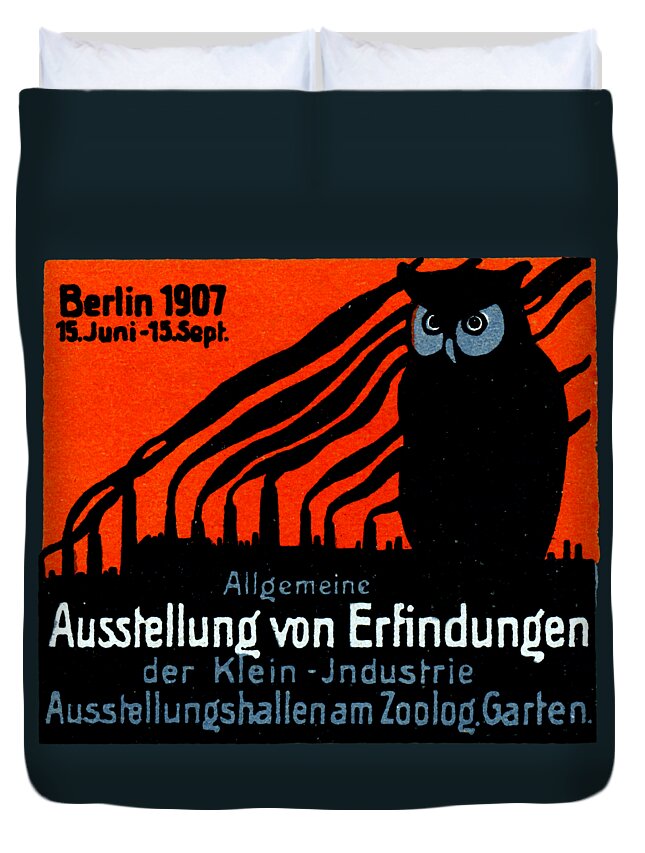 Vintage Duvet Cover featuring the painting 1907 Berlin Exposition Poster by Historic Image
