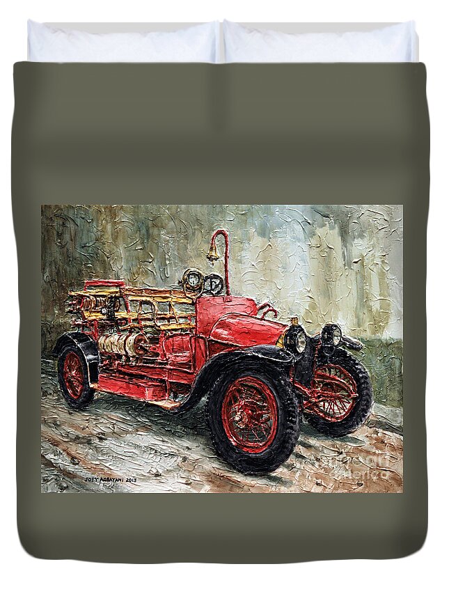 1912 Porsche Fire Truck Duvet Cover For Sale By Joey Agbayani