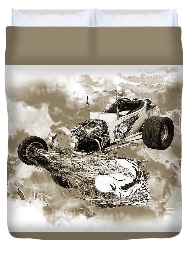 1923 Ford T-bucket Duvet Cover featuring the photograph 1923 Ford T-Bucket Vintage Classic Car Photograph 5695.01 by M K Miller