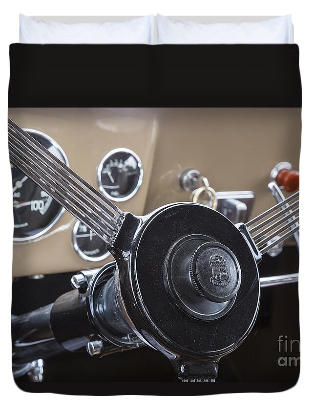 1932 Marmon Duvet Cover featuring the photograph 1932 Marmon V-12 by Dennis Hedberg