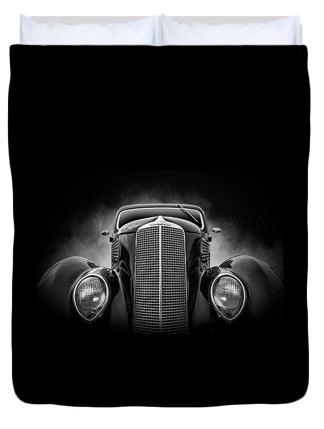 Vintage Duvet Cover featuring the digital art 1936 Ford Three-Window by Douglas Pittman