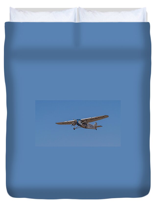 1939 Ford Tri-motor Airplane Duvet Cover featuring the photograph 1939 Ford Tri Motor Airplane by Roger Mullenhour