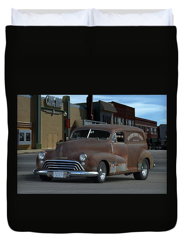 1948 Duvet Cover featuring the photograph 1948 Oldsmobile Sedan Delivery by Tim McCullough