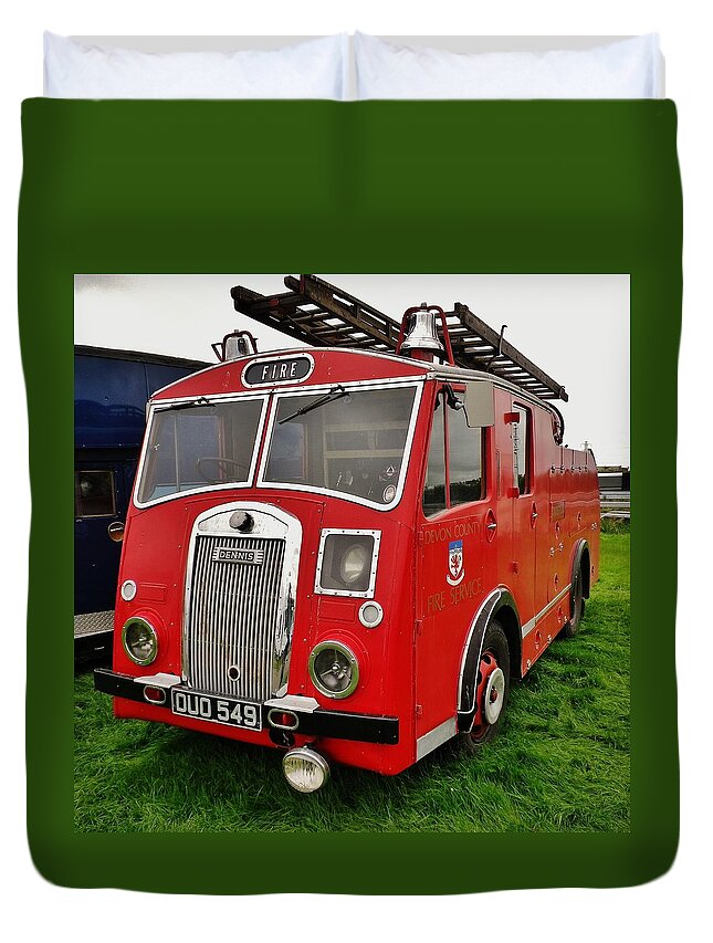 1950s Dennis Fire Engine Duvet Cover For Sale By Richard Brookes