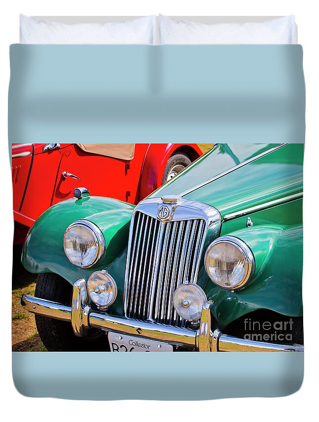 1954 Duvet Cover featuring the photograph 1954 MG TF Sports Car by Chris Dutton