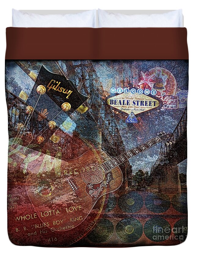 Gibson Guitar Duvet Cover featuring the photograph 1957 Gibson- BB KING by Dale Crum