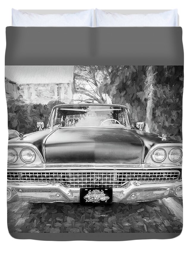 1959 Ford 1959 Ford Galaxy Duvet Cover featuring the photograph 1959 Ford Galaxy c116 by Rich Franco