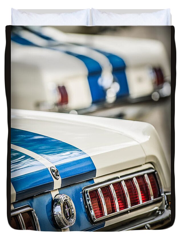 1965 Ford Shelby Mustang Gt 350 Taillight Duvet Cover featuring the photograph 1965 Ford Shelby Mustang GT 350 Taillight -1037c by Jill Reger