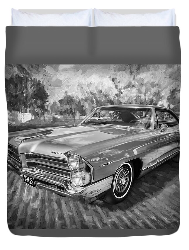 1965 Pontiac Duvet Cover featuring the photograph 1965 Pontiac Catalina Coupe Painted BW by Rich Franco