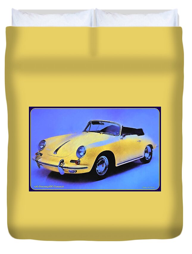 Car Duvet Cover featuring the photograph 1965 Porsche 356SC - Cabriolet by Barbara Zahno