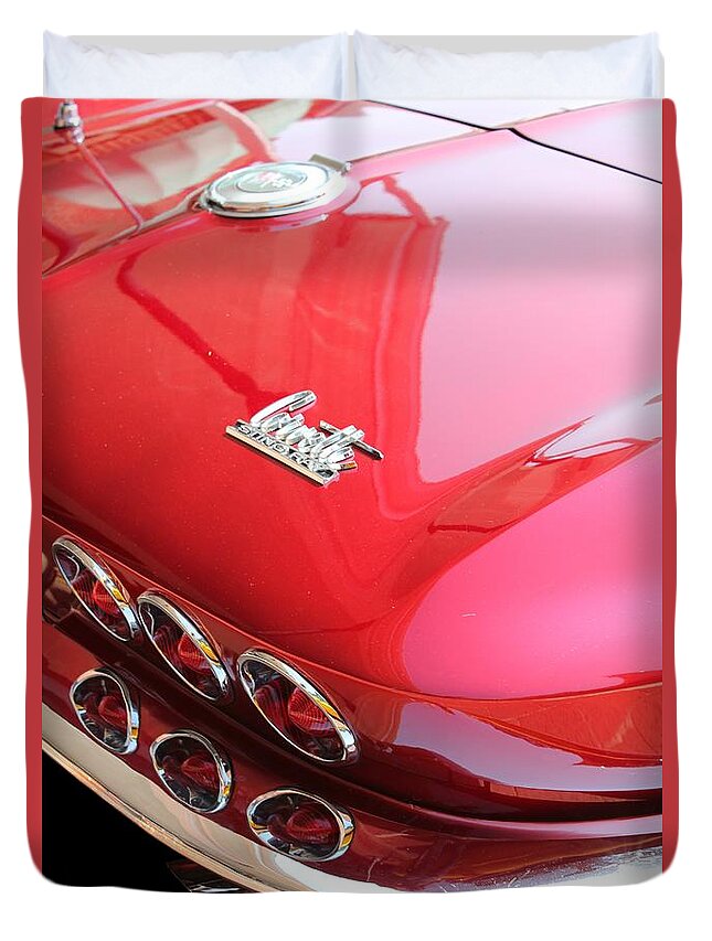 1966 Duvet Cover featuring the photograph 1966 Corvette Stingray by Betty Northcutt