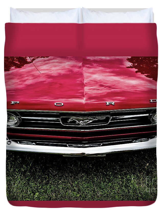 Ford Duvet Cover featuring the photograph 1966 Ford Mustang Convertible GT by M G Whittingham