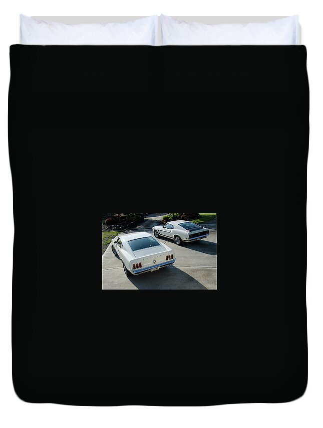1969 Ford Mustang Boss Duvet Cover featuring the photograph 1969 Ford Mustang Boss by Mariel Mcmeeking