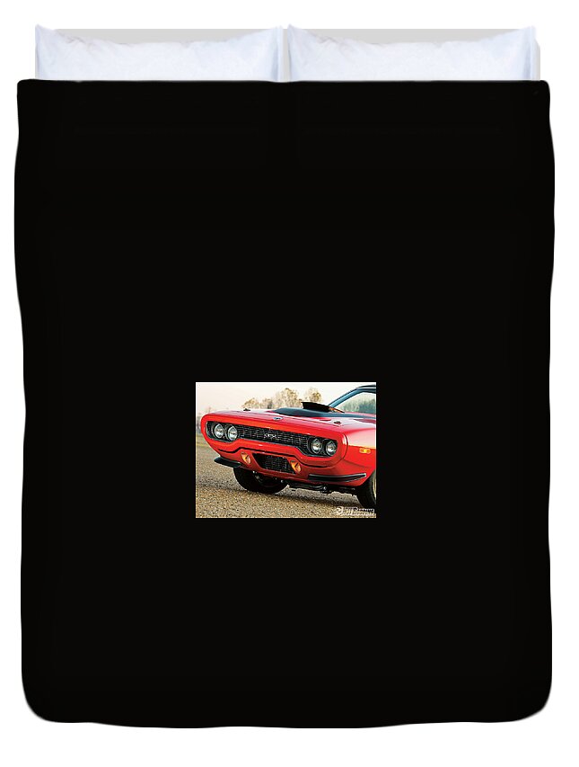 1972 Plymouth Gtx Duvet Cover featuring the digital art 1972 Plymouth Gtx by Maye Loeser